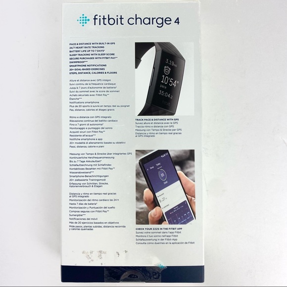 FitBit Charge 4 Fitness Tracker & GPS Smart Watch Pedometer Black Bands S & L - Picture 8 of 12